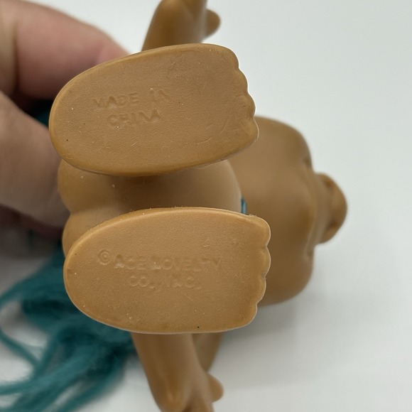 Vintage ACE Novelty Treasure Troll Blue Diamond Wishstone Hair 5" No Clothes - Picture 6 of 8